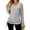 Gray, variant on TAGOLD Womens 3/4 Long Sleeve Summer Tops, Women's Autumn/Winter Solid Color Long Sleeve V-Neck Draw-Pleated Loose T-Shirt Top Long Sleeve Crew-Neck Top/Shirt
