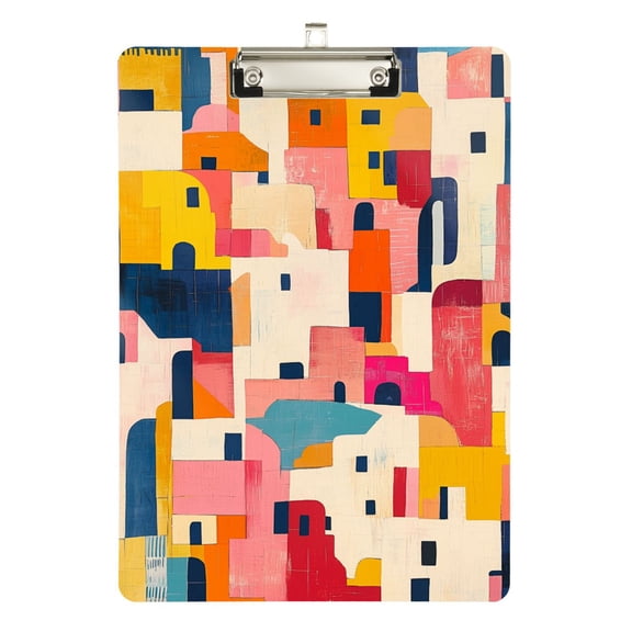 FORMRS Acrylic Clipboard with Low Profile Clip Standard A4 Letter Size, 12.5" x 9", Art Geometric