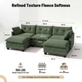 thumbnail image 5 of Amsleekey 111.5" Modular Sectional Sofa with 2 Movable Ottomans, U-Shaped Modern Corduroy Cloud Couch for Living Room, Comfy Deep Seat, Green, 5 of 10