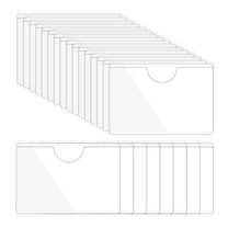Uxcell 24Pcs 2x2.8" Self Adhesive Index Card Pockets with Top Open for Loading, Clear