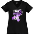 thumbnail image 3 of Inktastic I Wear Purple For My Aunt Lupus Awareness Women's Plus Size V-Neck T-Shirt, 3 of 5