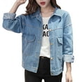 thumbnail image 3 of Pyhlmscde Women's Loose And Oversized Denim Jacket, Denim Jacket for Women, Fall Clothes, Womens Tops, 3 of 5