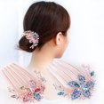 thumbnail image 3 of Eosunjian Hair Comb Flower Leaf Rhinestones Ladies Exquisite Long Lasting Hair Fork Hair Accessories, 3 of 13