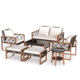 thumbnail image 5 of Gymax 7 PCS Patio PE Wicker Furniture Set w/ Ottomans Cushions & Tables Chair Couch Outdoor Brown, 5 of 5