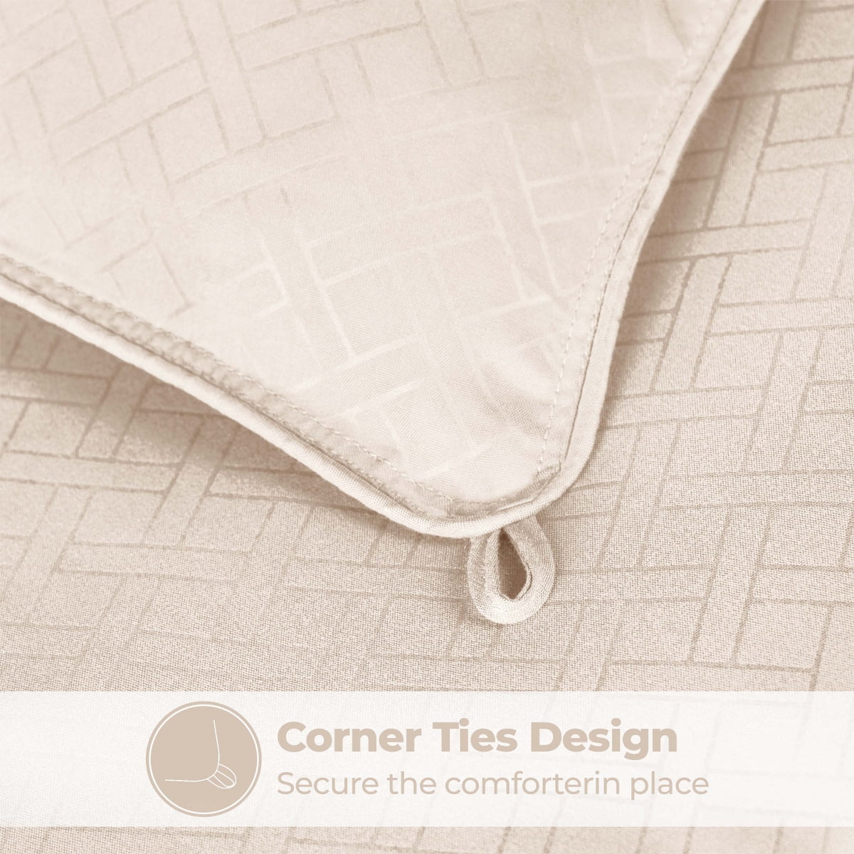 Superior Basketweave Plush Down Alternative Comforter, Twin XL, Cream