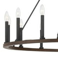 thumbnail image 4 of ACROMA  16-light Farmhouse Large Round Wagon Wheel Chandelier - 47'' D X 140'' H Walnut, 4 of 5