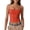 Red, variant on Staron Women Spaghetti Strap Square Neck Sleeveless Solid Basic Casual Fashion Trendy Party Vacation Beach Travel Cocktail Night Out Club Tight Crop Tops Tank Tops, White L