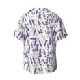 thumbnail image 2 of Wukai Lavender Flowers Men's Casual Short-Sleeve Button Down Shirt - Lightweight Summer Dress Shirt for Daily Wear-, 2 of 7