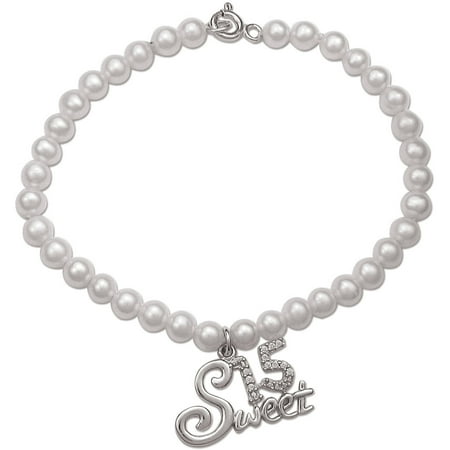 Precious Moments Sterling Silver Sweet 15 Pearl Bracelet, 6