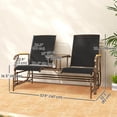 thumbnail image 3 of Outsunny Causeuse-Banc à Bascule d'Extérieur, Chaise Balançoire pour 2 Personnes avec Table, 3 of 10