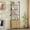 natural, variant on VEANERWOOD Fluted 5-Tier 71"H Industrial Bookshelf with Storage Cabinet & Sturdy Metal Frame,Narrow Bookcase for Living Room,Bedroom,Home Office, White