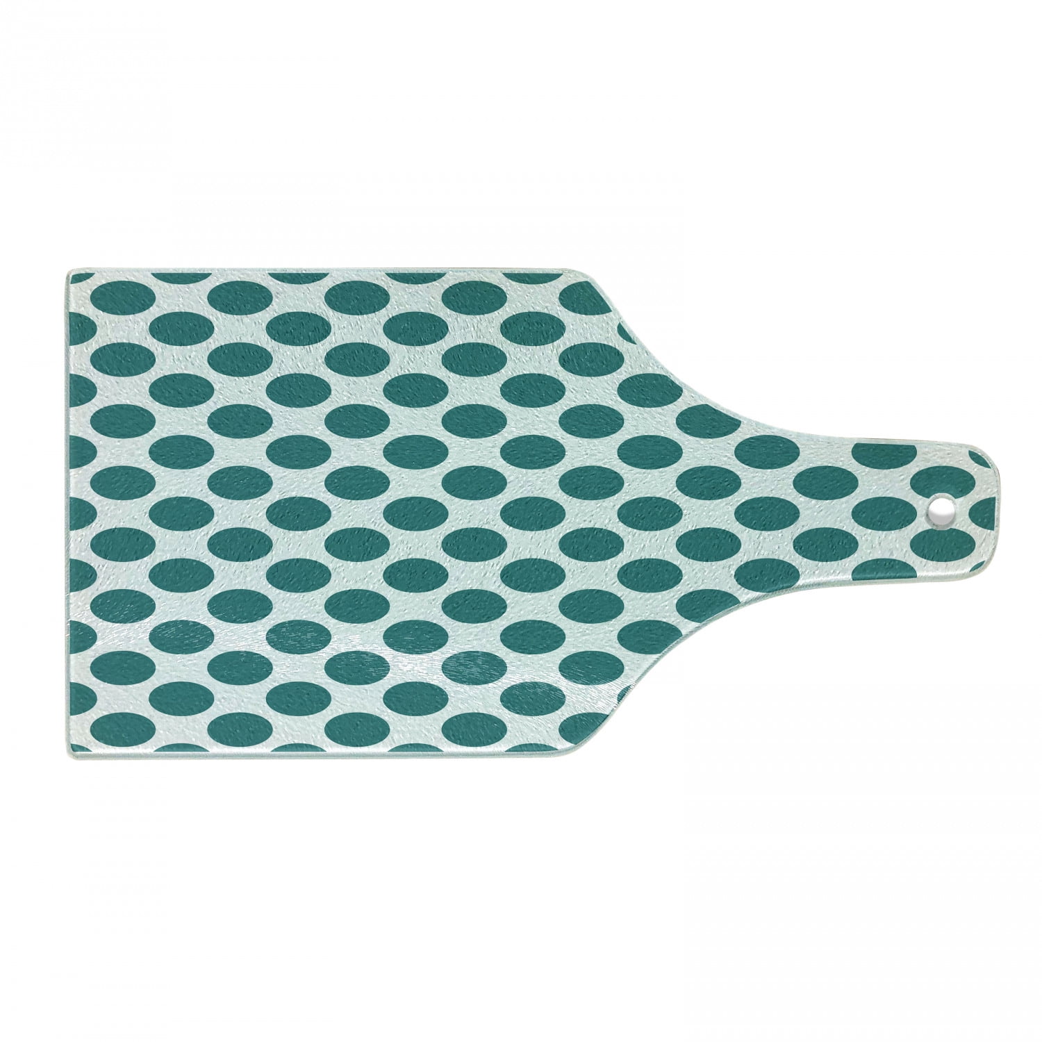 Teal and White Rectangular Tempered Glass Cutting Board