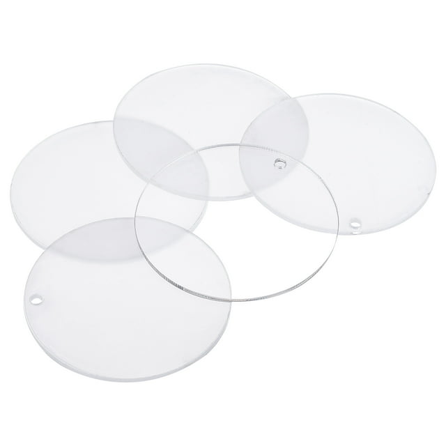 Unique Bargains 2.5 Inch PMMA Blank Acrylic Discs with 4.2mm Hole for Vinyl Project 5 Pack