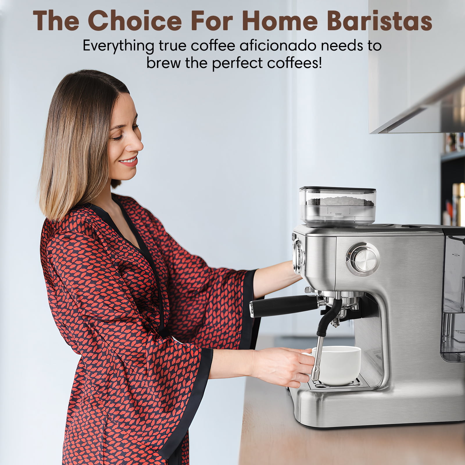 Buy Sincreative Espresso Machine with Grinder, 20 Bar Semi Automatic