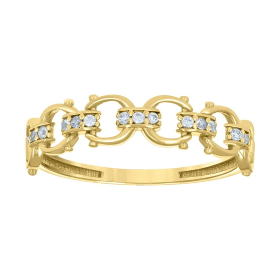 10kt 10k Yellow Gold Womens Cubic-Zirconia Fashion Ring