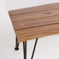 thumbnail image 5 of Zephyra Outdoor Industrial Rustic Finshed Iron and Acacia Wood Coffee Table, Teak, 5 of 6