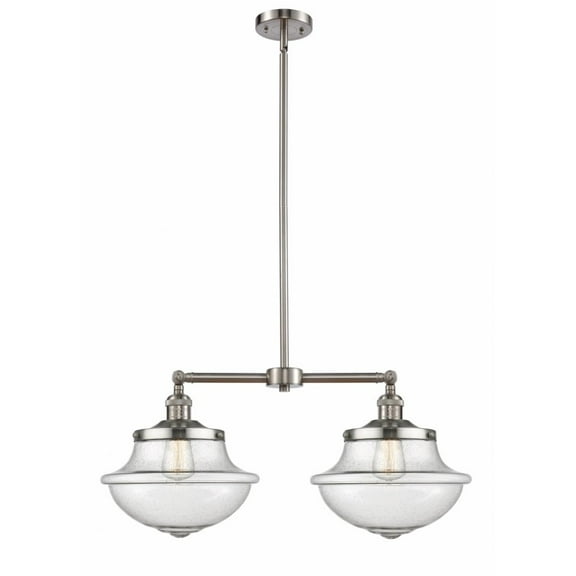 Innovations 209-SN-G544-LED Large Oxford 2 Light Chandelier part of the Franklin Restoration Collection, Brushed Satin Nickel