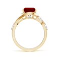 thumbnail image 2 of ANGARA Vintage Inspired Lab Grown 4 Ct Ruby Bypass Shank Engagement Ring for Women in 14K Yellow Gold (Size-10x8mm) | July Birthstone, Anniversary, Jewelry Gift for Women | Lab-Grown Ruby Ring, 2 of 7