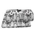 thumbnail image 4 of Dog and Cat Foot Rest, Monochrome Design of Various Animal Breeds on a Plain Background, Non-Slip Backing Adjustable Ergonomic Memory Foam Leg Support for Office, Charcoal Grey and White, by Ambesonne, 4 of 5