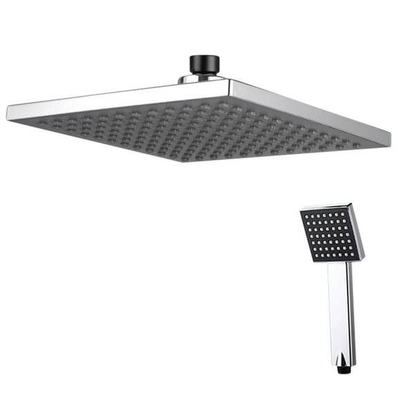 JoyMoreHome rain Shower Faucet Set Shower System Square Shower Head with Handheld, Waterfall Showerhead, Shower Faucet Trim Kits