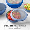 thumbnail image 5 of Zulay Kitchen 12 Piece Plastic Mixing Bowls with Lids Set - Leak-Proof Microwave & Freezer Safe Stackable Mixing Bowl Set for Preparing, Serving and Storing - Non-Slip Large Nesting Bowls (Blue O, 5 of 6