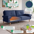 thumbnail image 2 of Sofá Cama Makora Yarvis Azul Lino 3 Posiciones con Soft Foam Reclinable, 2 of 10