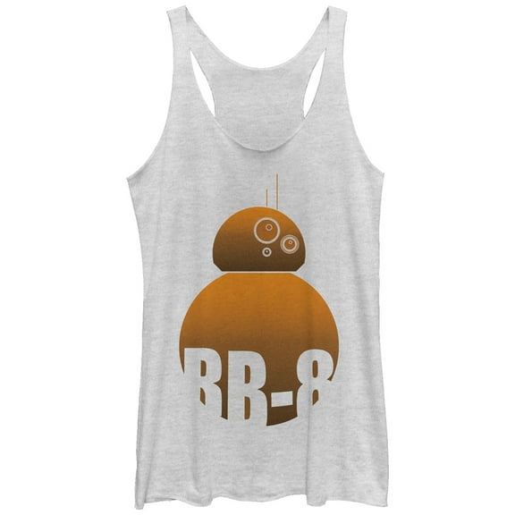Women's Star Wars The Force Awakens Simple BB-8 Racerback Tank Top White Heather Large