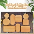thumbnail image 2 of Storage Tray Multipurpose 4 Shapes Solid Wood Square Rectangle  Ellipse Dinner Breads Plate Home Supplies, 2 of 8