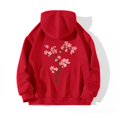 thumbnail image 2 of WZXFASHION Women's Back Floral Print With Drawstring Hooded Pocket Sweater 50% Off Clearance turtleneck sweater, 2 of 4