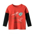 thumbnail image 1 of Chemises Garçons Imprimé Lettre Manches Longues Col Rond Décontracté Pull Ample Vêtements Bébé Garçon Rouge 5-6 Ans, 1 of 4
