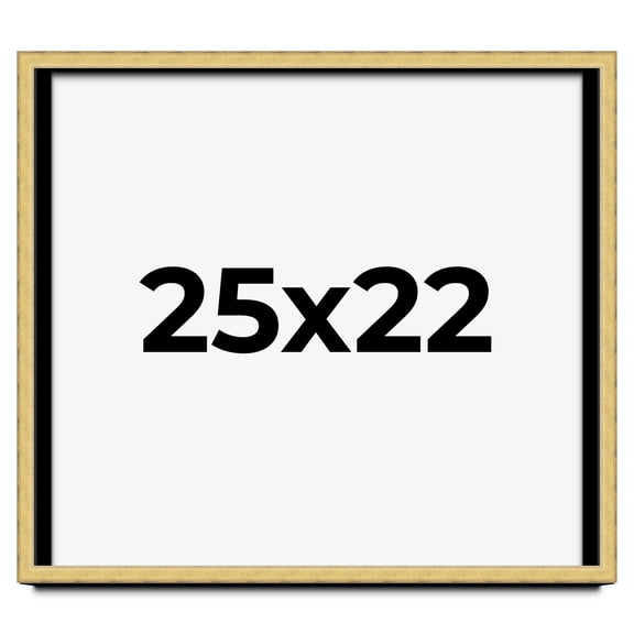 25x22 Shadow Box Frame Gold | 1.375 Inches Deep Real Wood Contemporary Shadowbox Display Frame | UV