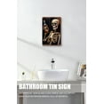 thumbnail image 4 of Vintage Skull Metal Wall Art Retro Beer Skeleton Tin Sign Happy Halloween Picture Art for Home Bedroom Living Room Man Cave Cafes Club Pub Decor 12"x16", 4 of 6
