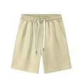 thumbnail image 2 of Men's Casual Classic Shorts Athletic Solid Color Sweat Shorts with Drawstring Beige XL, 2 of 5