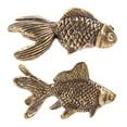 thumbnail image 5 of Raindrops Golden Brass Fish Statue Figurine for Decor with Exquisite Craft and Fine Detail 2Pcs, 5 of 7