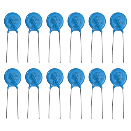 12 Pack Voltage Dependent Resistors, 10D361K Varistor AC 230V Radial Disc Varistors 10.5mm Dia Surge Current Protector for AC/DC Circuit Protection