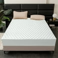 thumbnail image 4 of Qocolhg Bedding Quilted Fitted Mattress Pad, Full Size Mattress Protector for Adjustable Bed, Elastic Fitted Mattress Topper Protector and Cover Stretches up to 12 inch Deep, 78.7x78.7 inch (White), 4 of 6