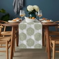 thumbnail image 2 of Sage Green Dahlia Table Runner - 72 Inch Long, Kitchen Dining Table Runner Dresser Scarves, Country Grey Flowers Floral Farmhouse Farmhouse Decor for Coffee Tables Wedding Party Banquet, 2 of 8