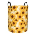 thumbnail image 2 of Daiia Vintage Marble Pattern Sunflower Round Laundry Basket with Handles Thickened Waterproof Circular hamper,Dirty Clothes Storage Basket for Bedroom,Bathroom,College Dorm-Medium, 2 of 8