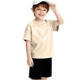 thumbnail image 3 of YunPes Cute Heart Print Shirt Casual Loose Fit Short Sleeve Summer Streetwear Sports Top Valentine's Day Basic Toddler Undershirt, 3 of 8