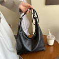 thumbnail image 4 of Bolso Hombro Retazos Cuero PU para Mujer Bolso Mano Cruzado (Negro), 4 of 8