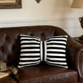 thumbnail image 4 of Striped Bolster Pillow Cover with Bow Accent | Soft Velvet Rectangular Cushion Case for Sofa Bed and Home Decor | 50x33cm Standard Size Fits Common Inserts | Polyester Fabric, 4 of 6