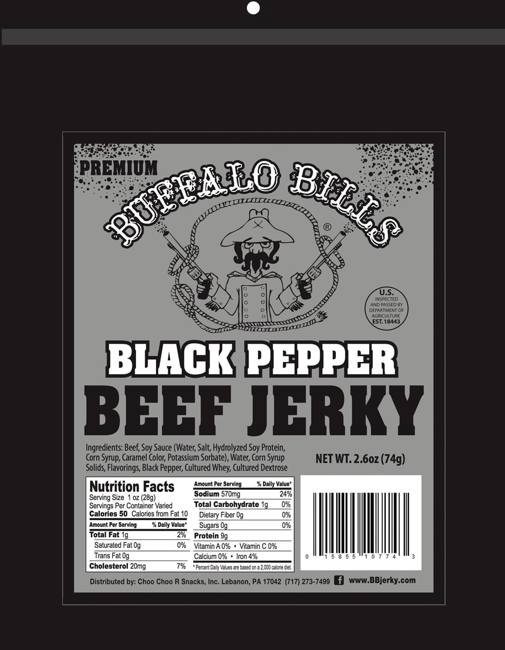 Buffalo Bills 2.6oz Premium Black Pepper Beef Jerky Packs (six 2.6oz beef jerky packs)