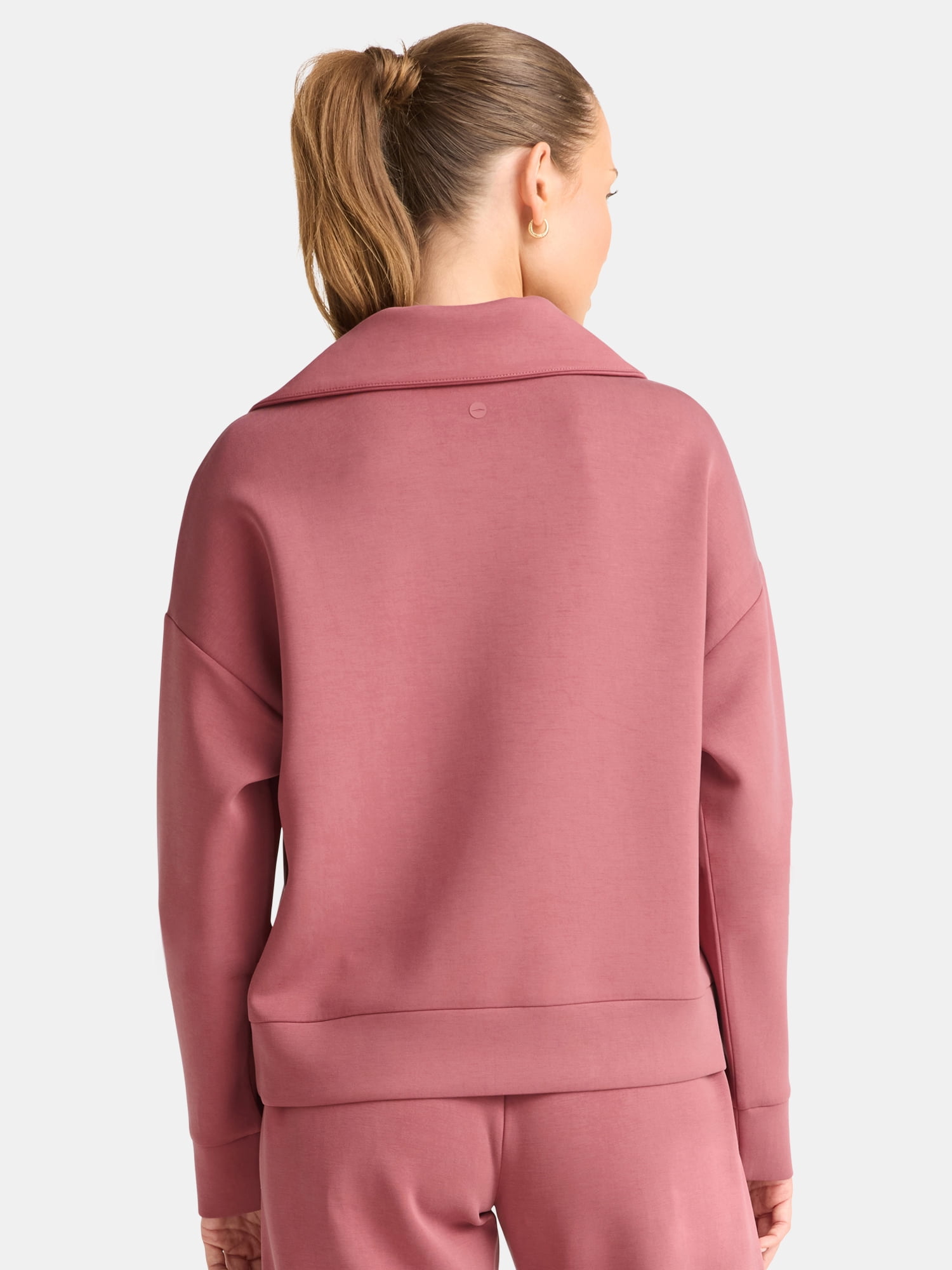 Avia Women's and Women's Plus ScubaKnit Quarter Zip Pullover, Sizes XS-4X