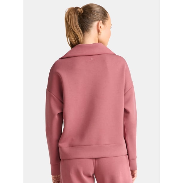 Avia Women's and Women's Plus Quarter-Zip ScubaKnit Pullover