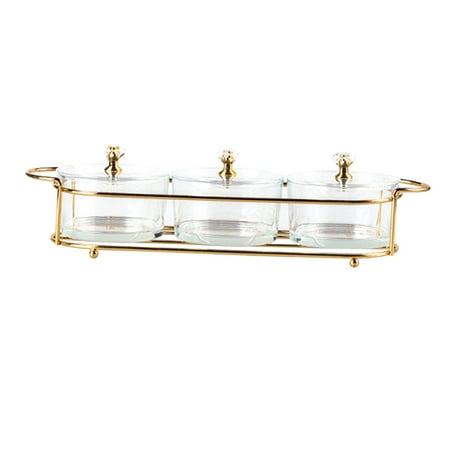 

Break-Resistant Condiment Tray Fruits Serving Bowl Nuts Storage Container Glass Grids
