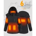 thumbnail image 3 of Fuklindy Graphene Heated Jacket for Women with Battery, 12V Fast Charge 18400mAh Large Capacity Winter Outdoor Lightweight Heating Jackets, 3 of 5