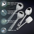 thumbnail image 3 of Stainless Steel Kitchen Tools Set Of 4 - Silver | 1 Basting Spoon+ 2 Serving Spoons+ 1 Turner For Kitchen Cooking & Serving - Rust Free, Dishwasher Safe, Easy To Clean, 3 of 5