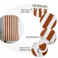 thumbnail image 6 of Burnt Orange Stripe Waterproof Fabric Shower Curtain, Farmhouse Striped Abstract Art Shower Curtain for Bathroom Curtains Bathtubs Hotel Washable Shower Curtains with 12 Hooks Standard 60x72, 6 of 6