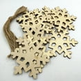 thumbnail image 3 of 20 Piezas Etiquetas de con Cuerda Forma de Nieve Hexagonales Suministro de Soledad Etiquetas de madera de copo de nieve, 3 of 7