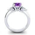 thumbnail image 3 of Diamond-Capitals 2.50 Carat Round Cut Amethyst Gemstone Natural Diamond Fine Engagement Ring for Women 14K White Gold Size 6, 3 of 8